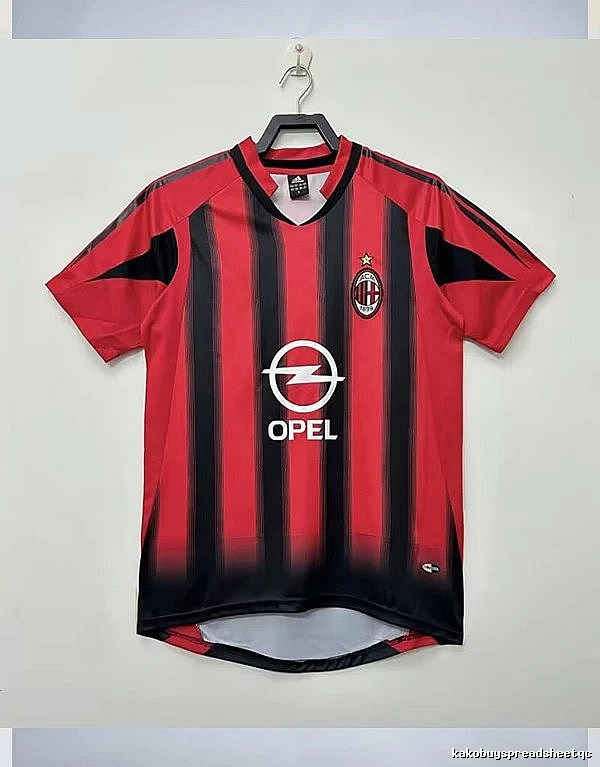 AC Milan Monogram Retro soccer jersey Red Black Striped for Layered Styling