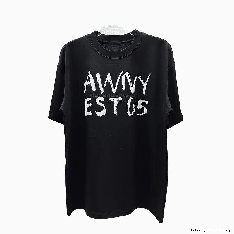 Alexander Wang Alphabet Street Style Black T-Shirt