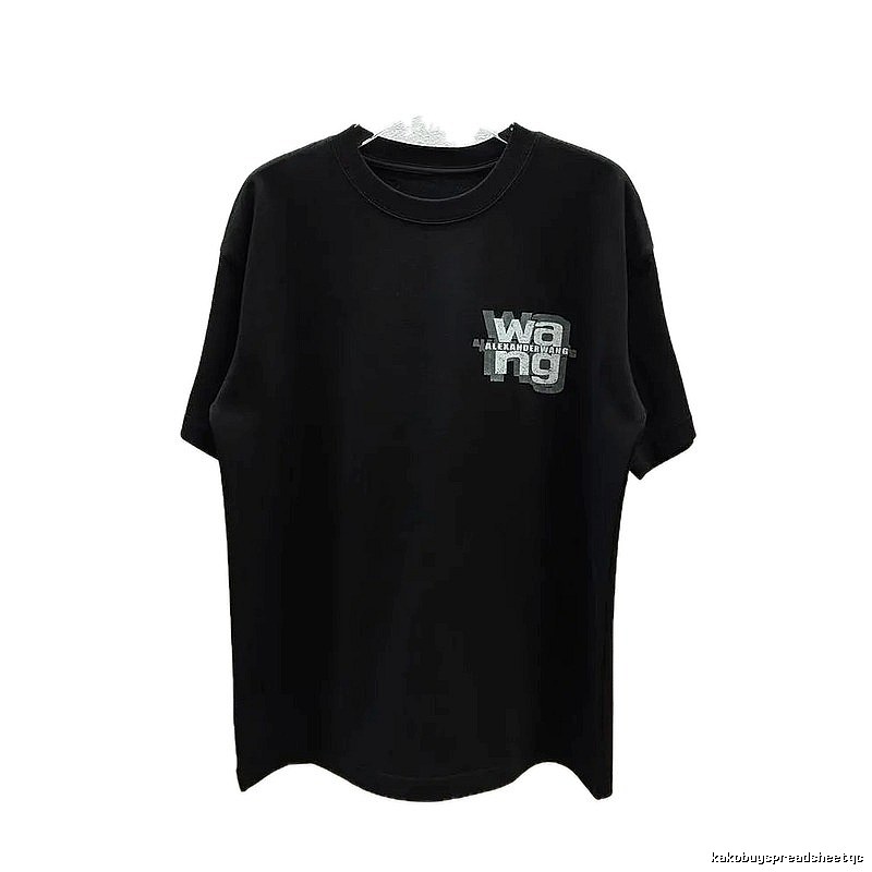 Alexander Wang Printed Street Style Black T-Shirt