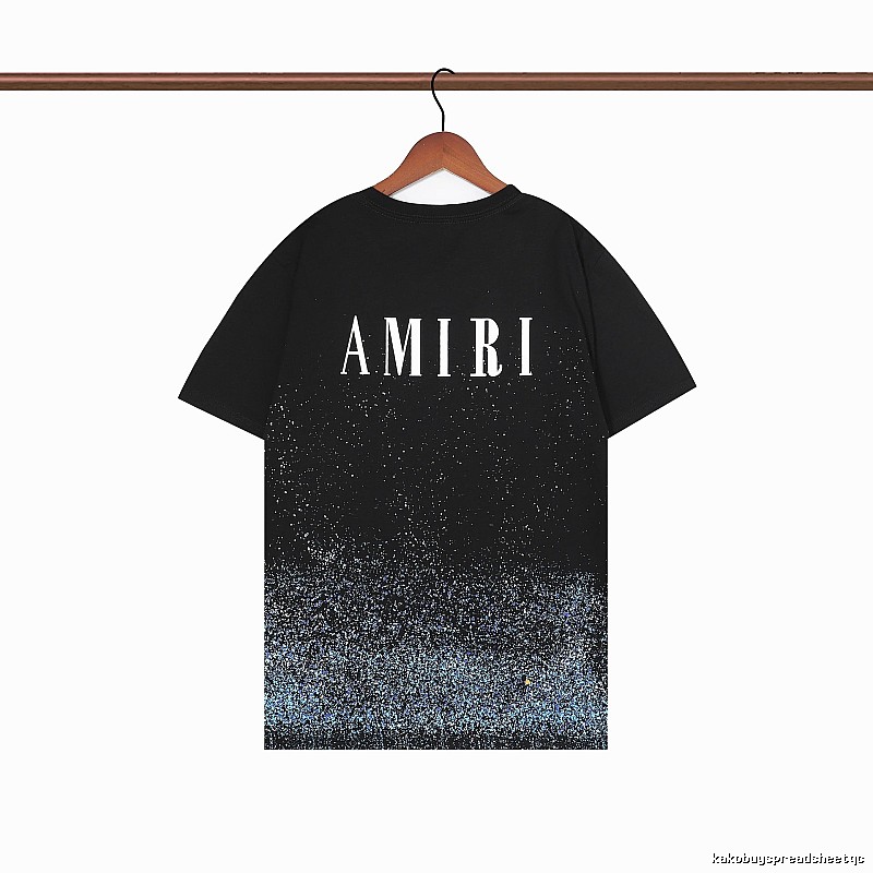 Amiri Premium Style Graphic T-shirt White Blue Amiri for Resort Outfits