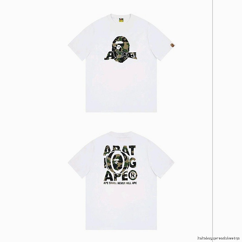 Bape Ape Head Camouflage Style White T-shirt