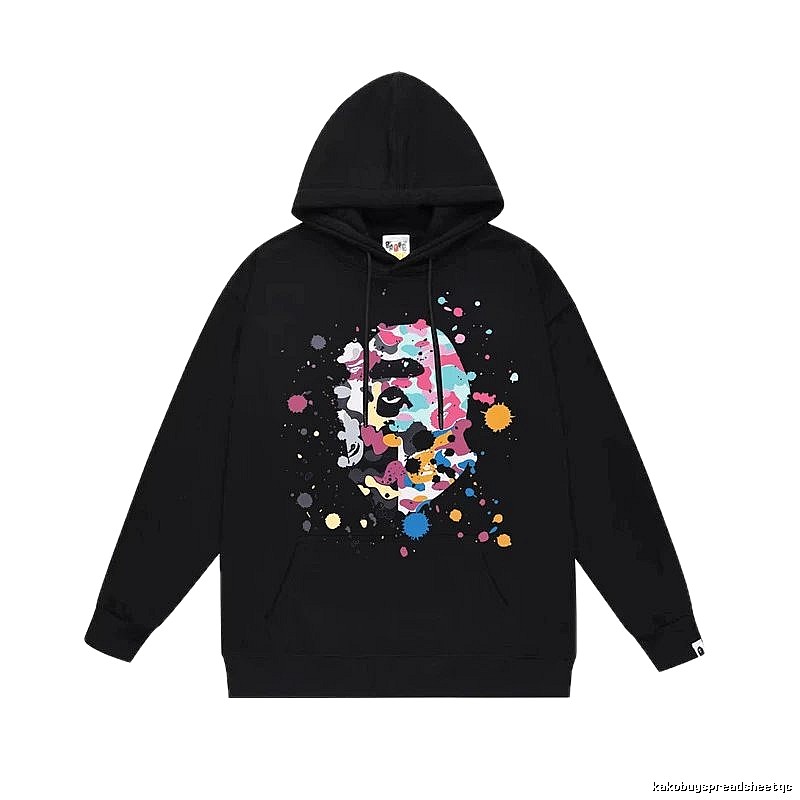Bape camouflage splatter ink style black hoodie