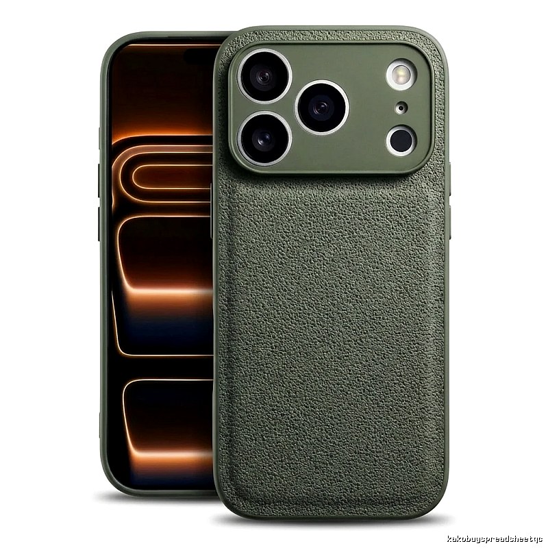 CASETiFY Leather Style Olive Green iPhone Case