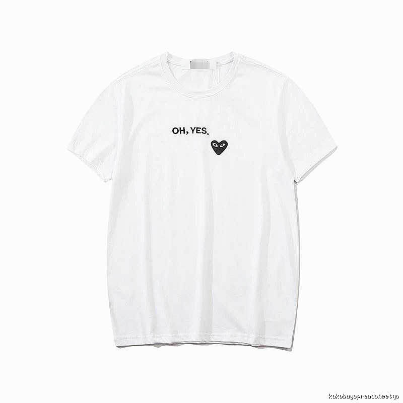 Comme des Garcons PLAY 2021-87 White Style 2187 Heart Logo T-Shirt Statement Graphic