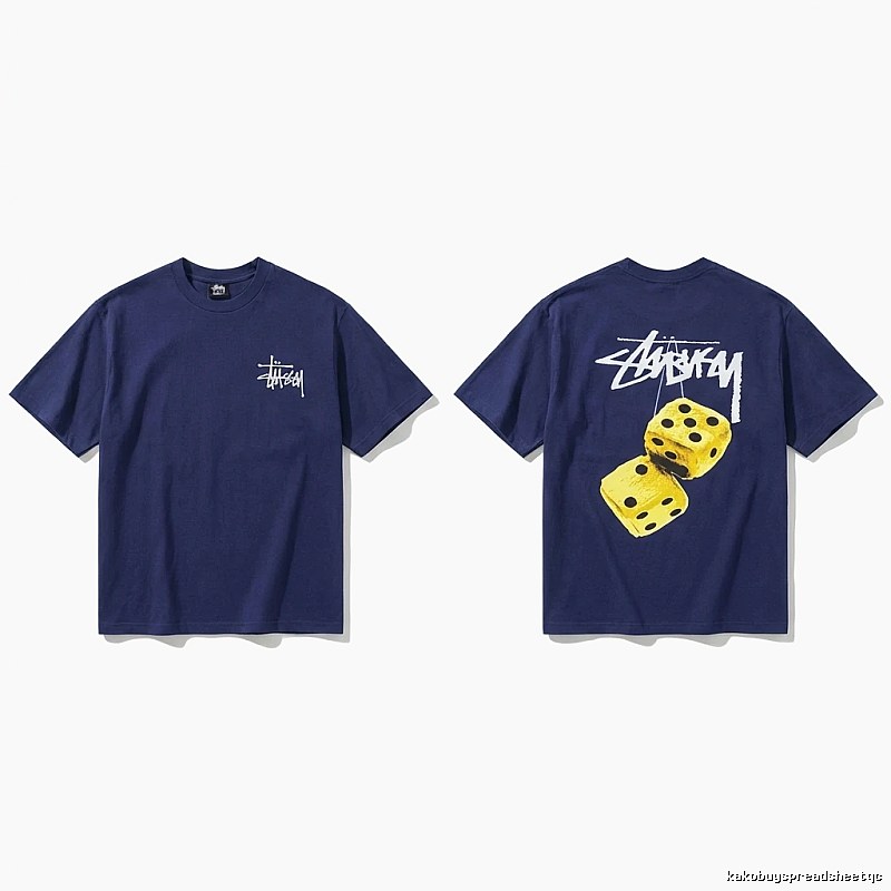Deep blue T-shirt with Stussy dice print