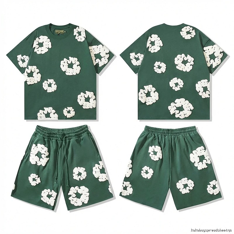 DENIM TEARS Three-dimensional Flower Style Suit (Dark Green)