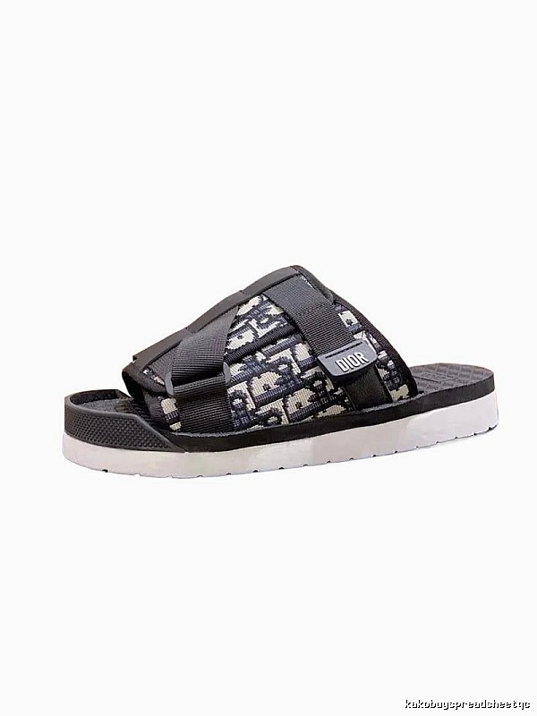 Dior Vintage Monogram Black and White Slide Sandals