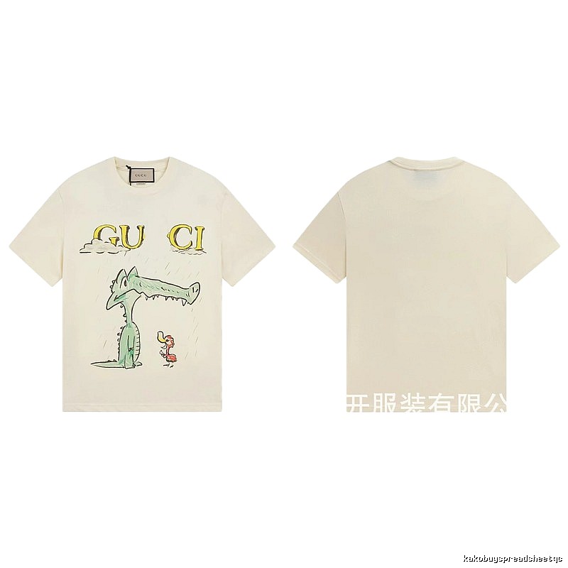 Gucci Crocodile Print Childlike Off-white T-Shirt