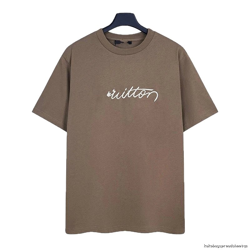 Louis Vuitton Signature Minimalist Khaki Short-sleeve T-Shirt