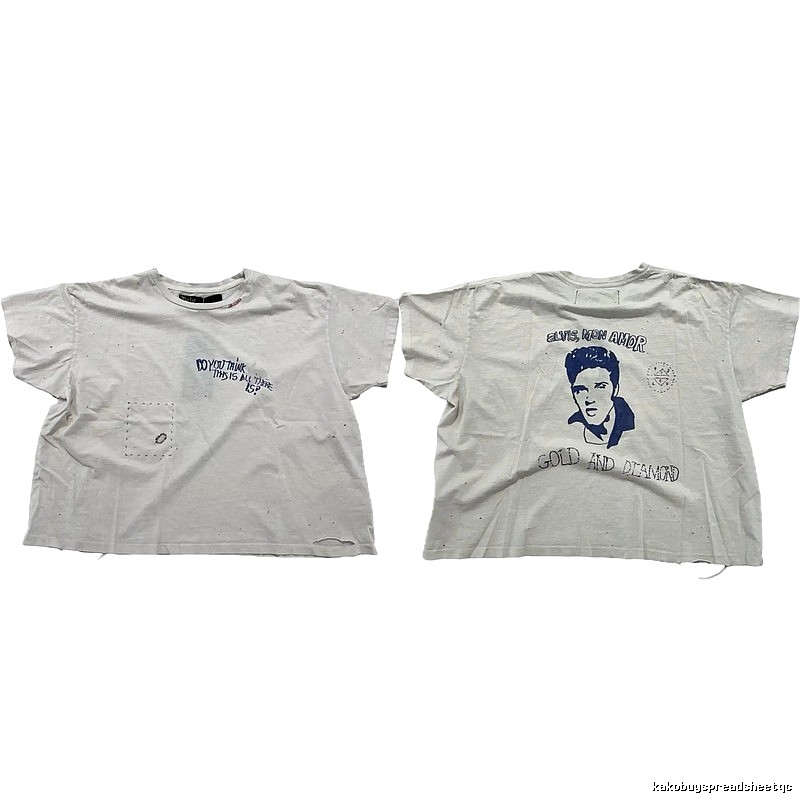 Paly Hollywood Elvis Vintage Distressed White T-Shirt