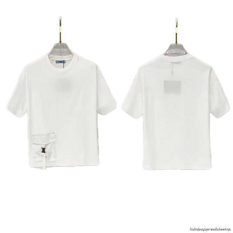 Prada Triangle Logo Minimalist Style White Short-sleeve T-shirt