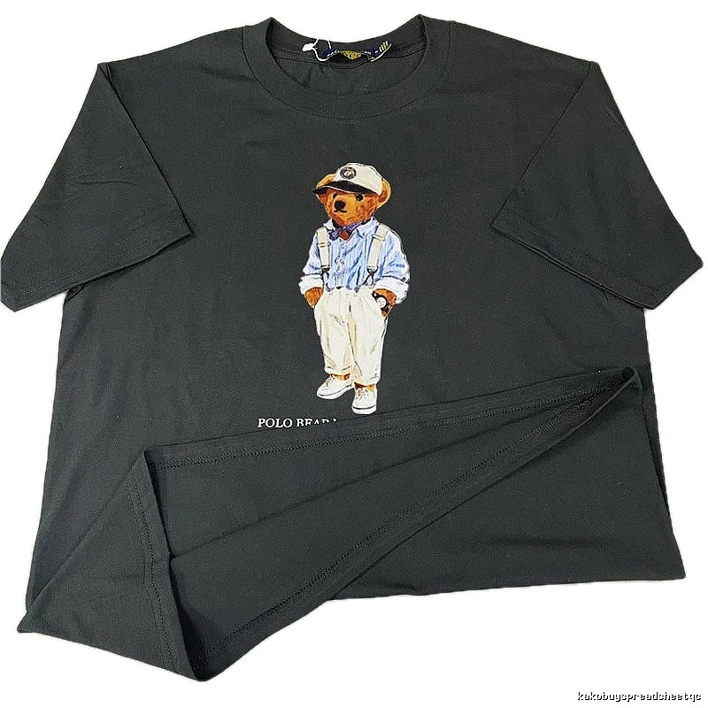 Ralph Lauren Bear Trendy Brand Black T-shirt
