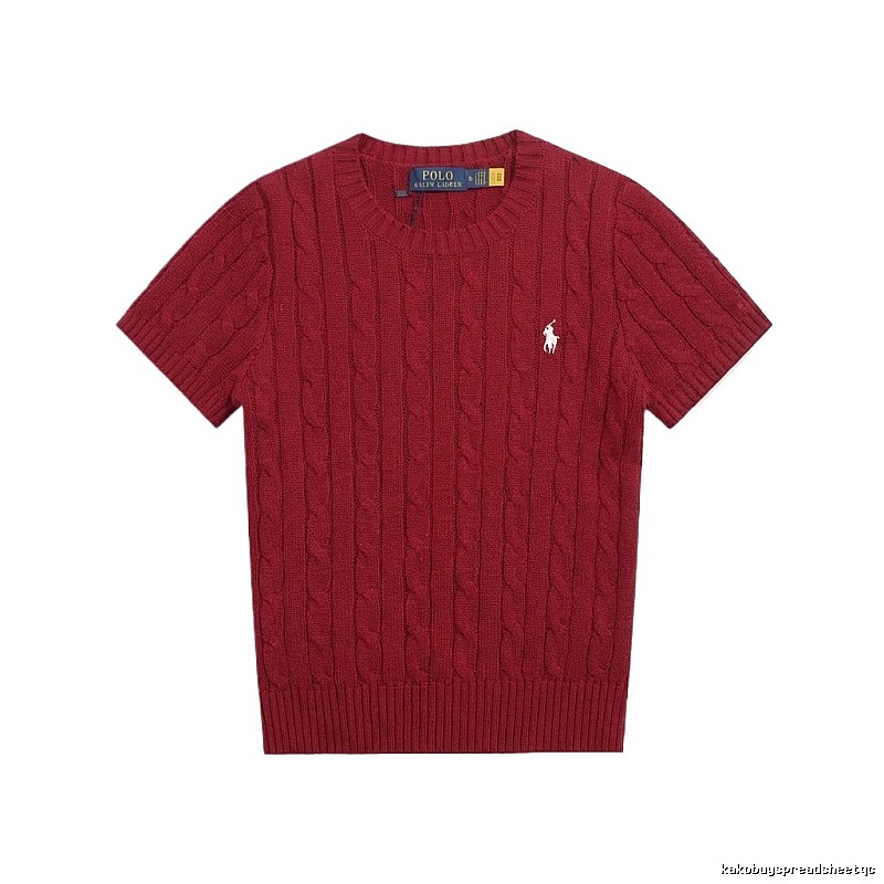 Ralph Lauren Polo Series Retro Style Burgundy Knitted Sweater