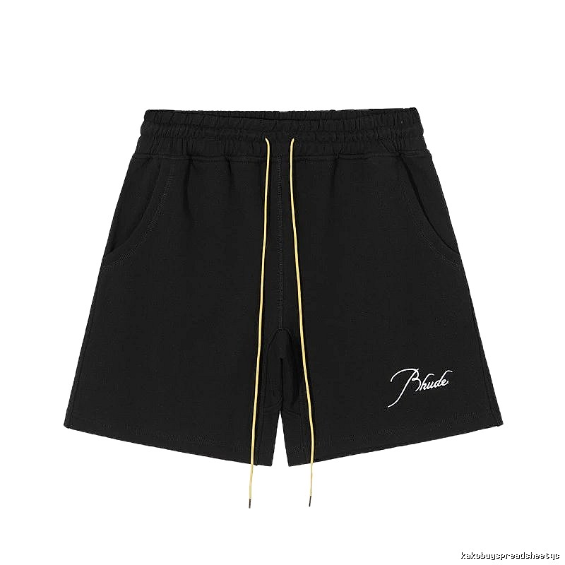 RHUDE minimalist style black shorts