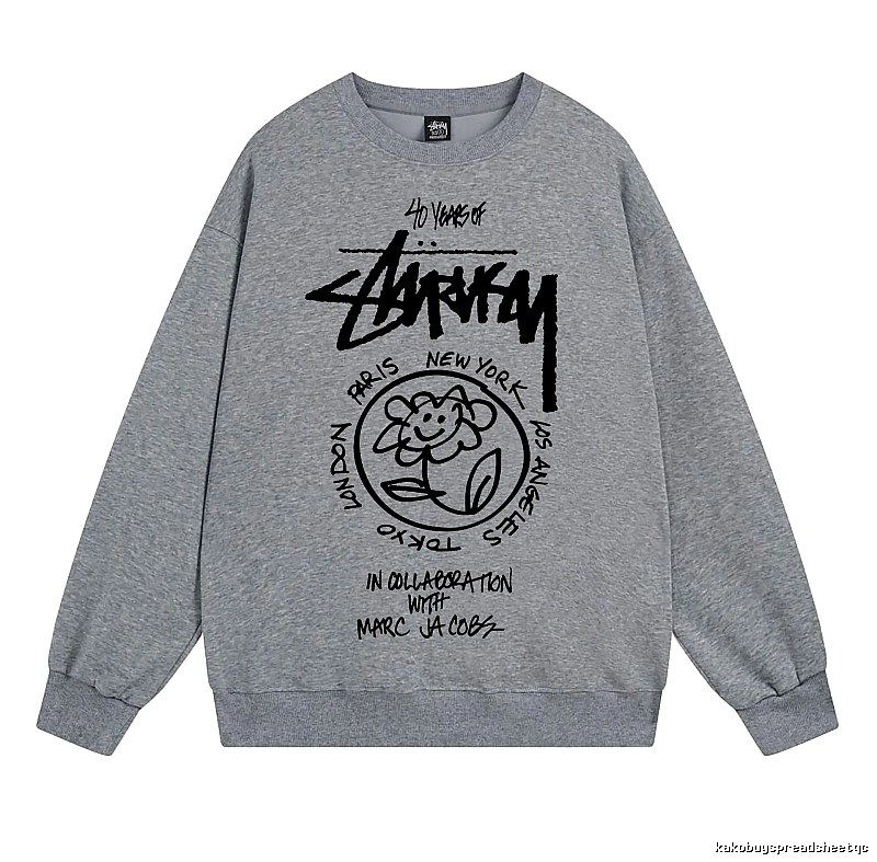 Stussy Gray Style 539 Graphic SweatShirt Minimal Look