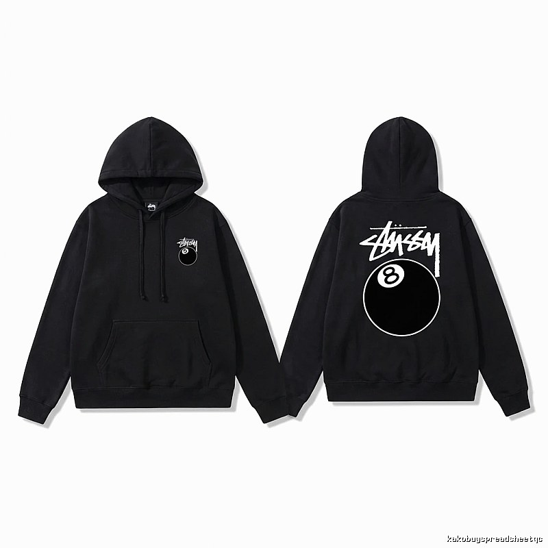 Stussy No. 8 Ball Cool Style Black Hoodie