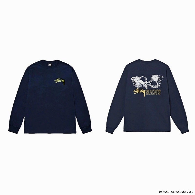 Stussy Skull Print Dark Style Long-sleeve