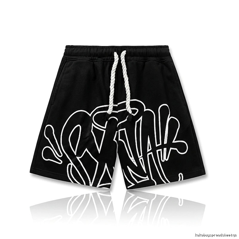 SynaWorld Graffiti-style Black Shorts