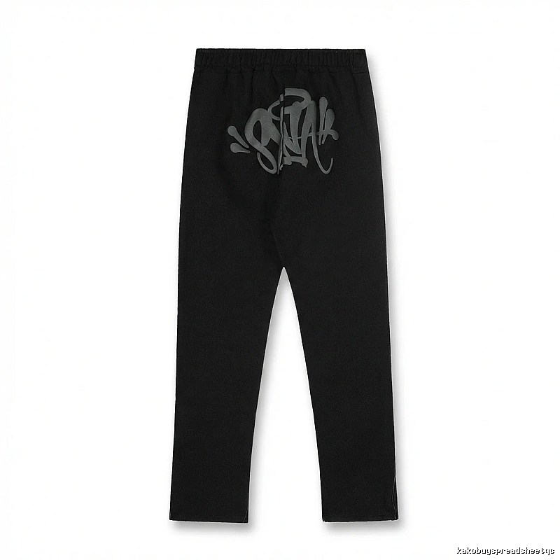 SynaWorld Graffiti-style Black Trousers