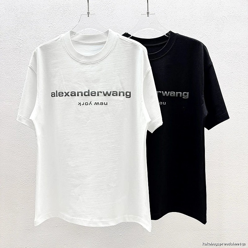Alexander Wang Trendy Letter Style Black and White Short-Sleeve T-Shirt