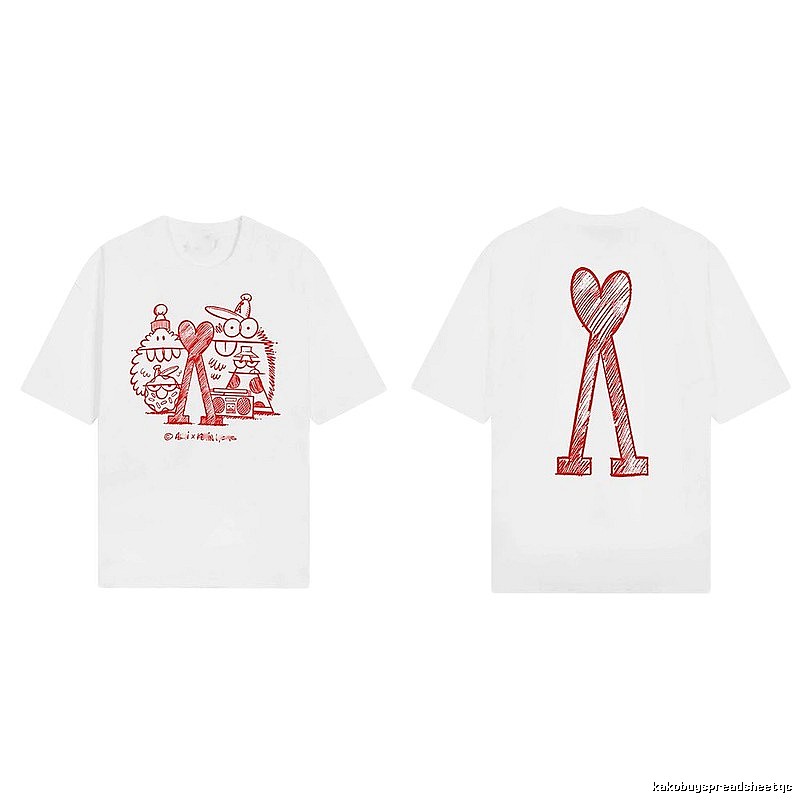 AMI Cartoon Graffiti Style Short-sleeve Shirt (White)