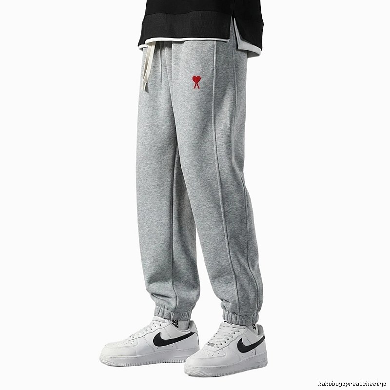 AMI & Easy Casual Style Grey Sweatpants