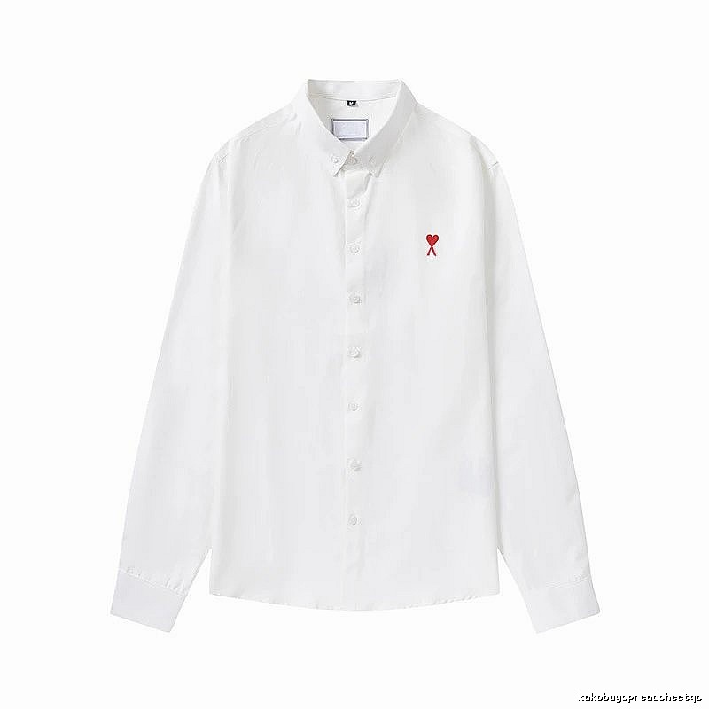 AMI Embroidered White Shirt with Love Design