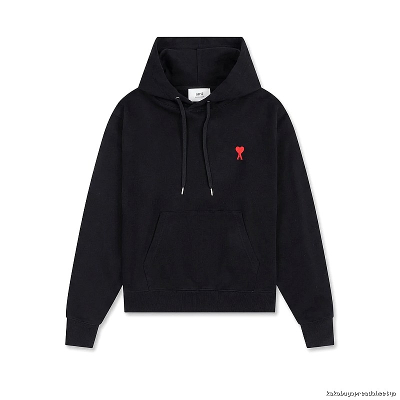 AMI Love Embroidery Trendy Brand Black Sweatshirt