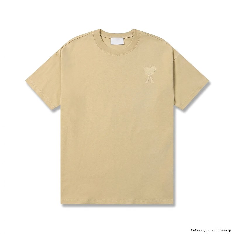 AMI Love Minimalist Style Beige T-shirt