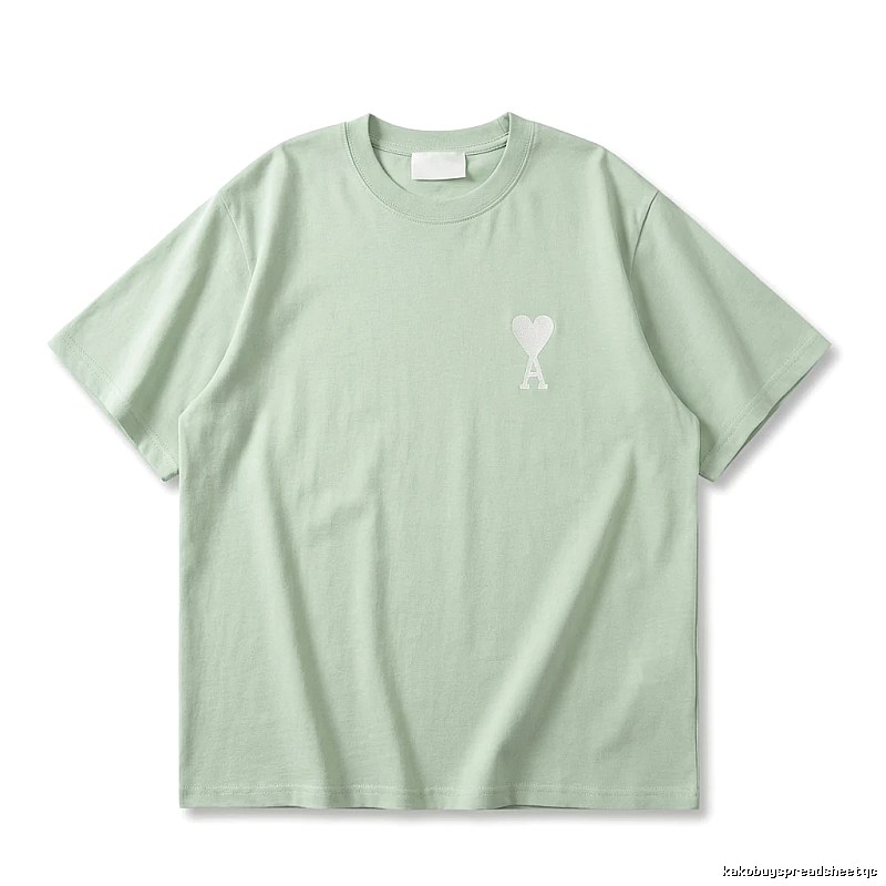 AMI Love Series Simple Style Light Green T-shirt
