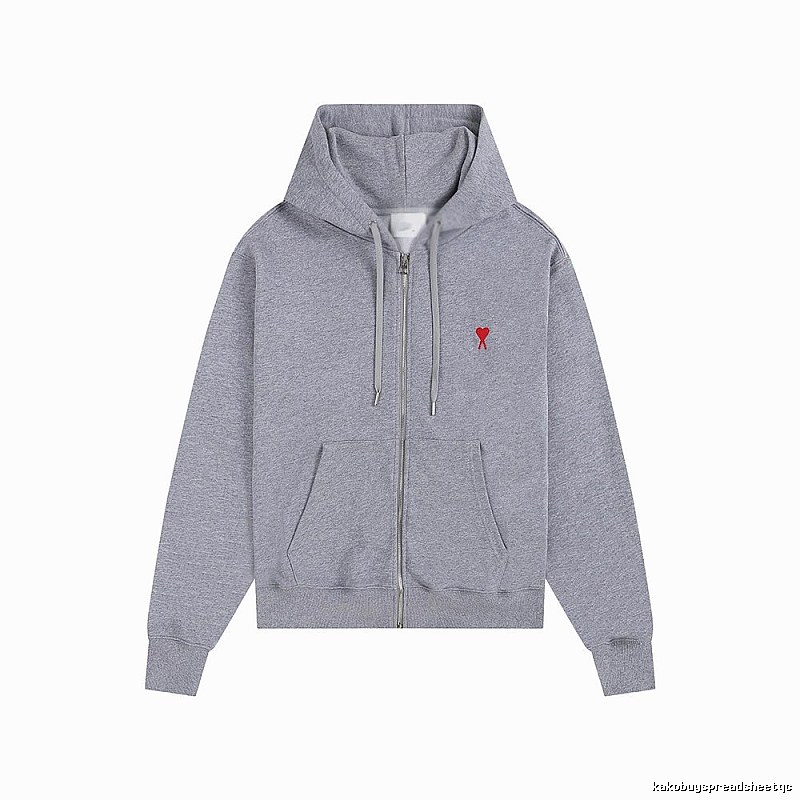 Ami Love Series Trendy Brand Grey Hoodie