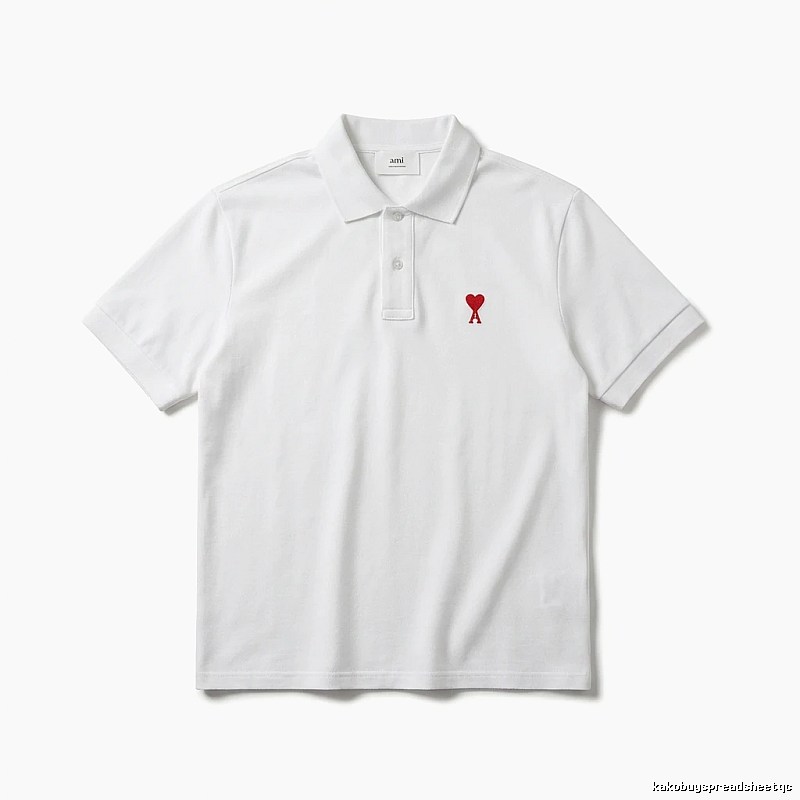 AMI Love Simple White Polo Shirt