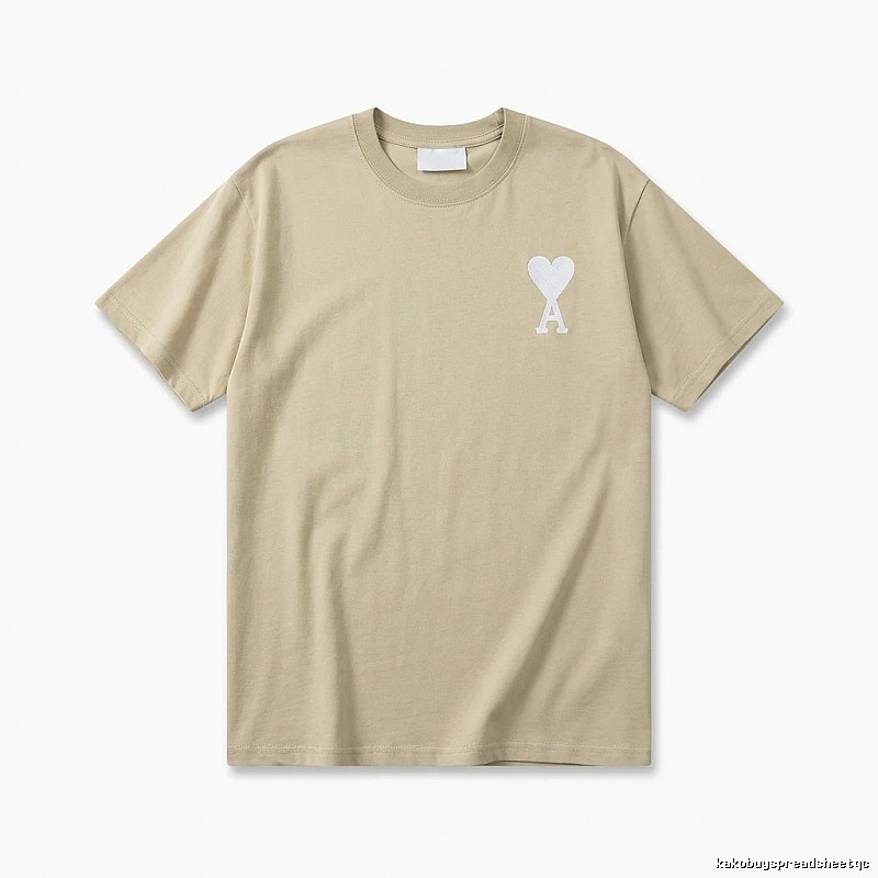 AMI minimalist style beige T-shirt