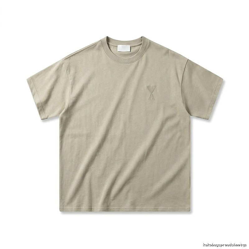 AMI minimalist style khaki T-shirt