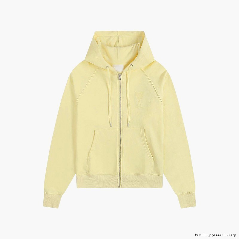 AMI minimalist style light yellow hoodie