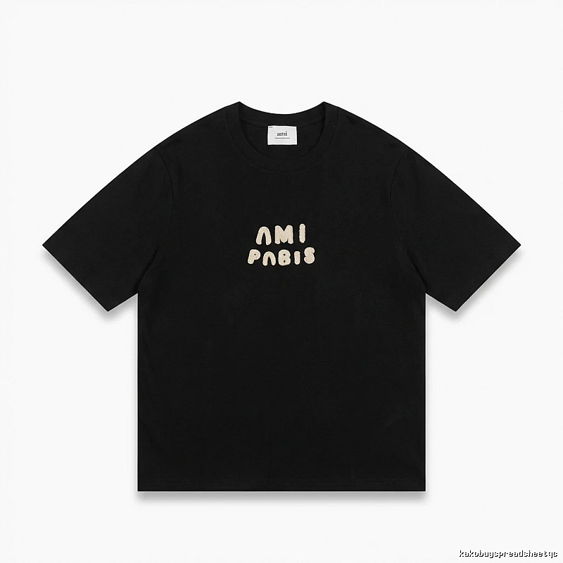 AMI Paris Alphabet Style Black T-shirt