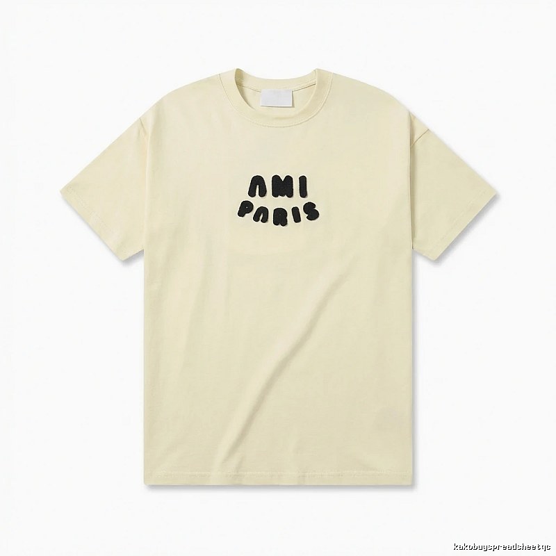 AMI Paris Casual Style Off-White T-shirt