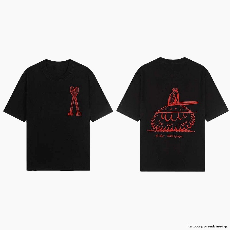 AMI red printed short-sleeve T-shirt