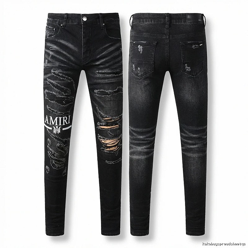 AMI Ripped Trendy Brand Black Jeans