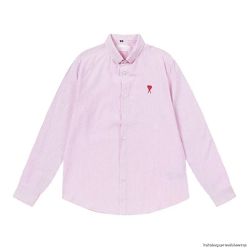 AMI Stripe Minimalist Style Pink Shirt
