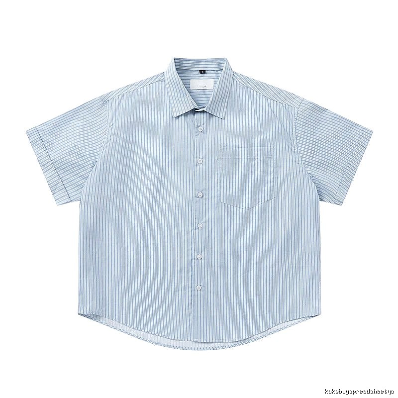 AMI striped minimalist style blue shirt