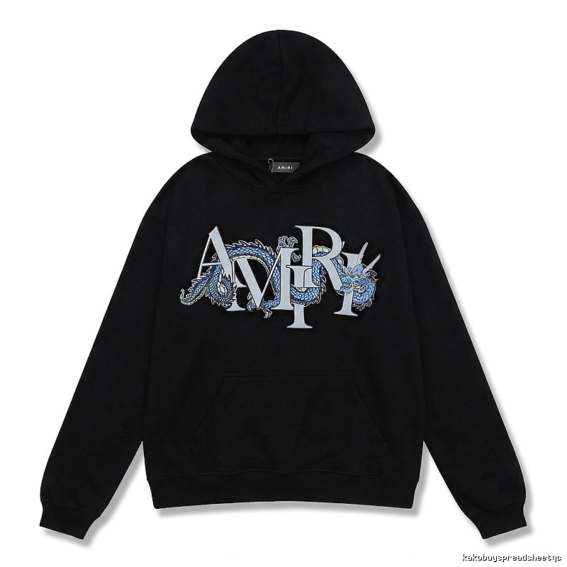 AMIRI Dragon-Patterned Trendy and Cool Black Sweatshirt