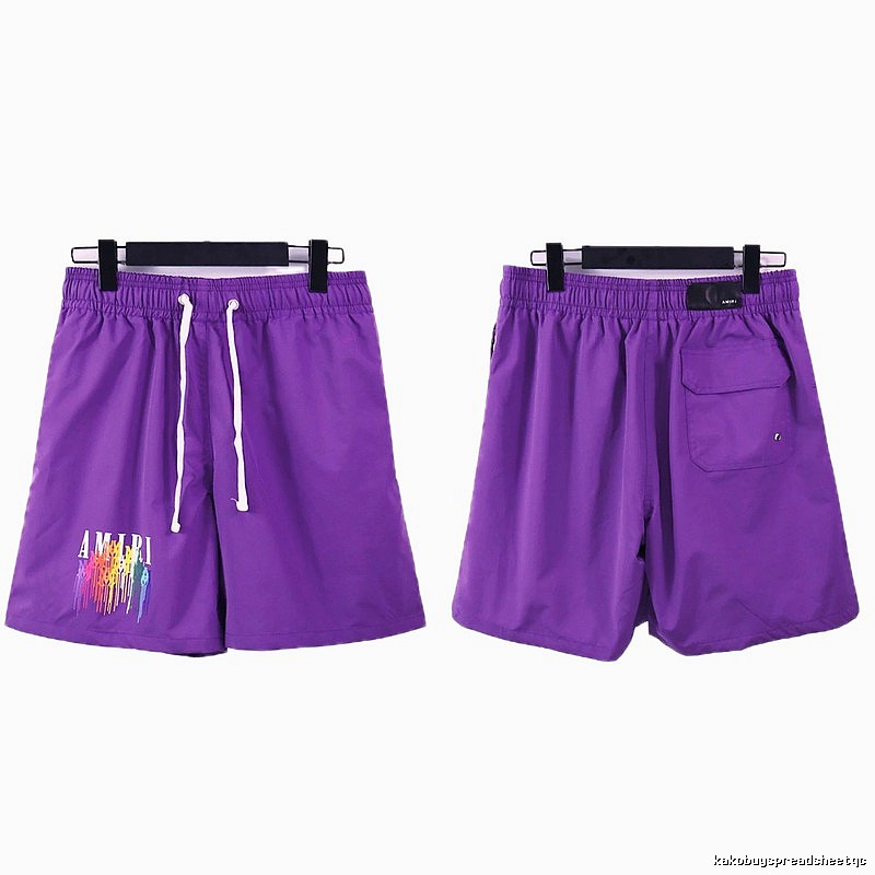 AMIRI Iridescent Print Street Style Purple Shorts