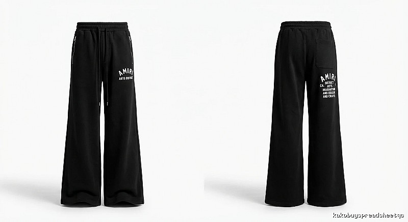 AMIRI Letter Print Casual Black Pants