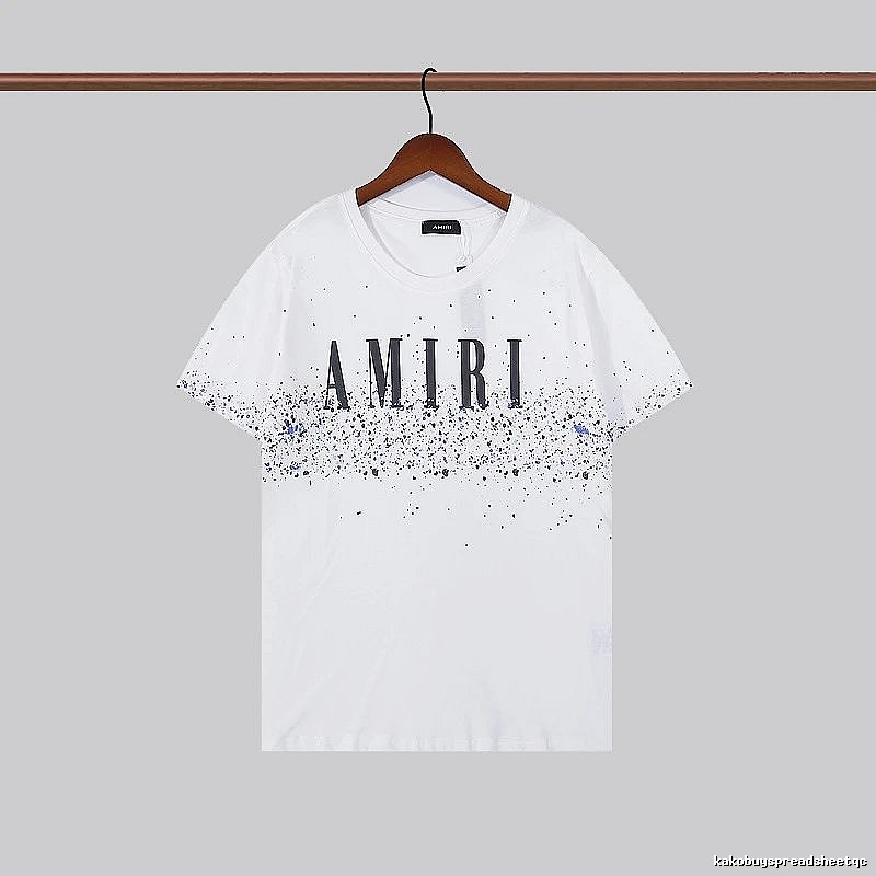Amiri Logo Detail Graphic T-shirt White Blue Amiri with Relaxed Feel