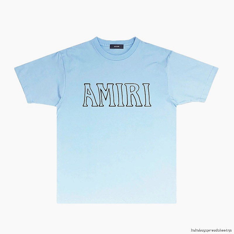 AMIRI minimalist style light blue T-shirt