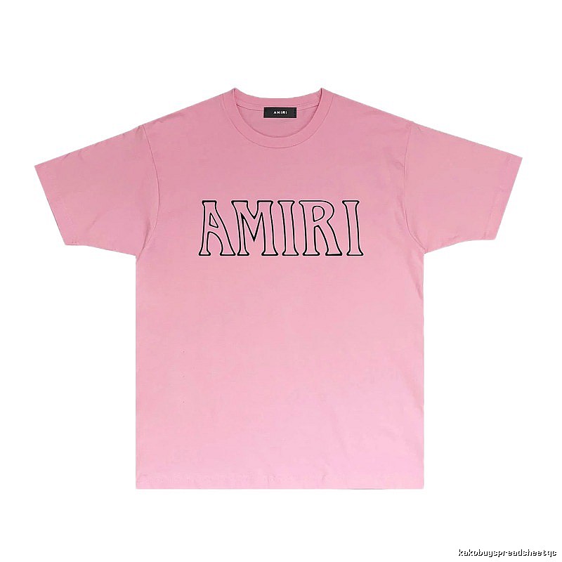 AMIRI minimalist style pink T-shirt
