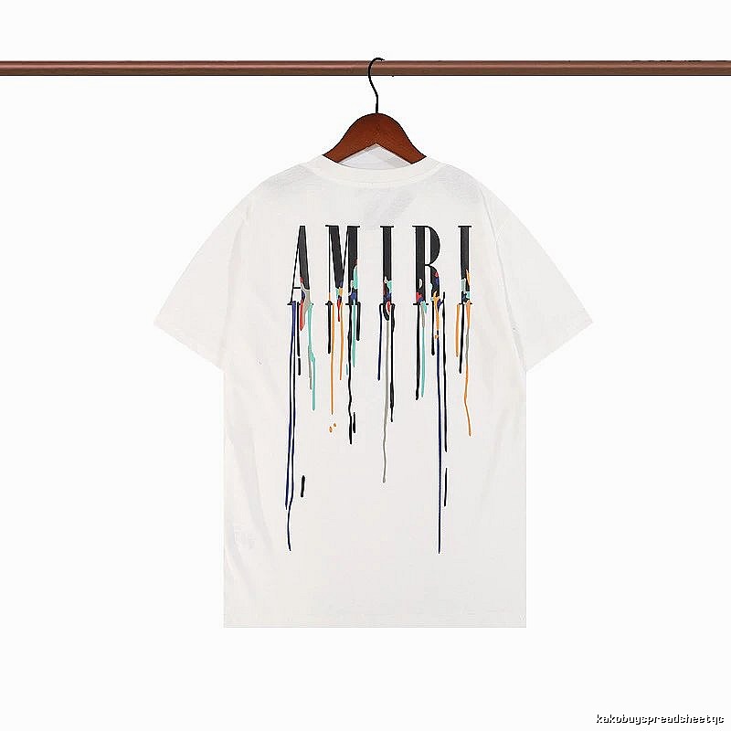 Amiri Patterned Graphic T-shirt White Blue Amiri with Polished Detail