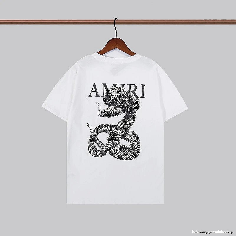 Amiri Resort Graphic T-shirt White Blue Amiri for Travel Looks