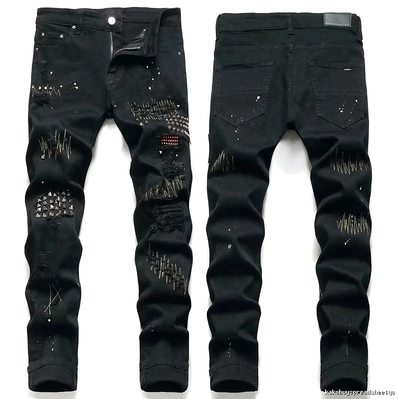 AMIRI Ripped Trendy Black Pants
